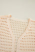 Apricot Solid Color Open Knit Duster Cardigan
